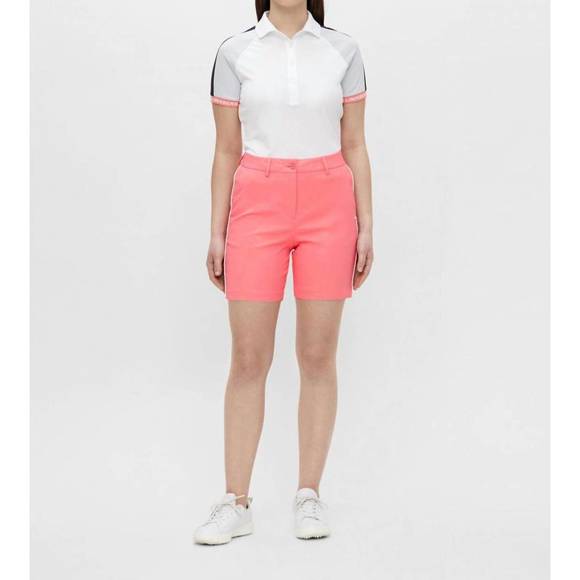 NEW J.LINDEBERG gwen golf shorts in tropical coral - Picture 2 of 5
